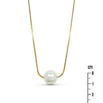 Photo de Stainless Steel Necklace  IPG 40+5 cm 10mm, imitation pearl