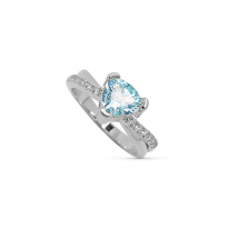 Photo of Bague en argent massif 925 Blue Topaz