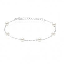 Photo of Sterling Silver 925 Bracelet 16.5+3cm pearl immitation