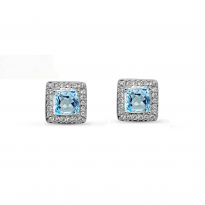 Photo de Sterling Silver 925 earrings topaz blue