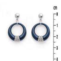 Photo de Sterling Silver 925 earrings Blue ceramic