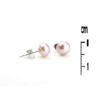 Photo de Sterling Silver 925 earrings pink Pearl 6mm