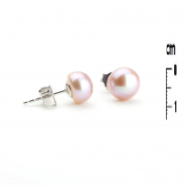 Photo de Sterling Silver 925 earrings  Pearl of culture pink 9mm