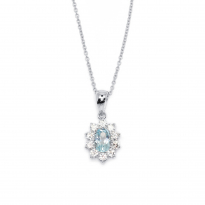 Photo of Sterling Silver 925 Necklace bleu topaz