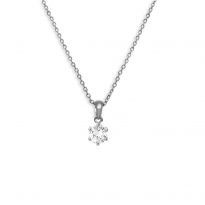 Photo of Sterling Silver 925 Necklace, rhodium plating 40+5cm 4mm CZ