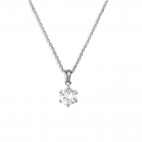 Photo of Sterling Silver 925 Necklace, rhodium plating 40+5cm 6mm cz