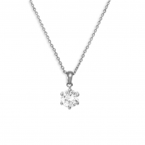 Photo de Sterling Silver 925 Necklace, rhodium plating 40+5cm 6mm cz