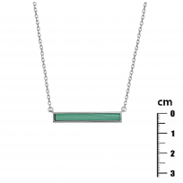 Photo of Sterling Silver 925 Necklace, rhodium plating Malachite