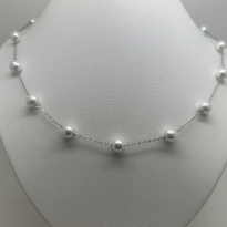 Photo of Sterling Silver 925 Necklace, rhodium plating Imitation pearl