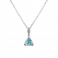 Photo of Sterling Silver 925 Necklace 40+5 blue topaz