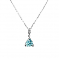 Photo de Sterling Silver 925 Necklace 40+5 blue topaz