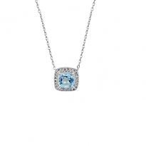 Photo de Sterling Silver 925 Neclace 40+5cm Topaz Blue