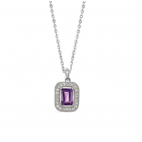 Photo of Sterling Silver 925 Neclace 40+5cm AMETHYST