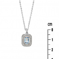 Photo of Sterling Silver 925 Neclace 40+5cm Blue Topaz