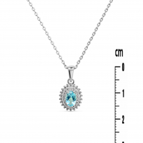 Photo of Sterling Silver 925 Neclace 40+5cm Blue Topaz