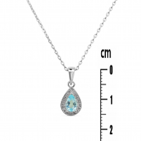 Photo de Sterling Silver 925 Neclace 40+5cm Blue Topaz