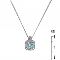 Photo of Sterling Silver 925 Neclace 40+5cm Blue Topaz