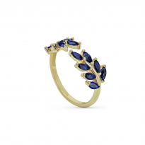 Photo of Gold Filled 18kt Ring Blue CZ