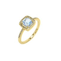 Photo of Gold Filled 18kt ring Blue topaze