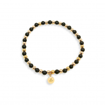 Photo of Gold Filled 18kt Bracelet 16.5cm ONYX Dyed 4mm