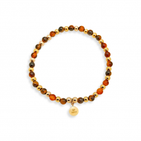 Photo of Gold Filled 18kt Bracelet Tiger eye 16.5cm 4mm natural stone