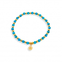 Photo de Gold Filled 18kt Bracelet Turquoise Resin 16.5cm 4mm