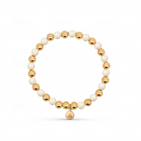 Photo de Gold Filled 18kt Bracelet with Cultured Pearl 6mm 17.5cm