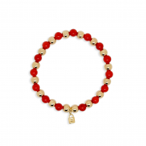 Photo of Gold Filled Bead Bracelet Bamboo coral 6mm 17.5cm