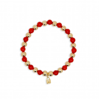 Photo de Gold Filled Bead Bracelet Bamboo coral 6mm 17.5cm