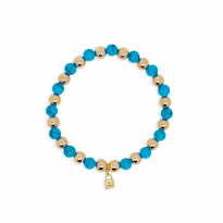 Photo of Gold Filled Bead Bracelet Turquoise resin 6mm 17.5cm