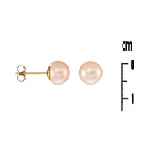 Photo of Gold Filled 18kt Earrings Pink Pearl 6mm