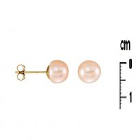 Photo de Gold Filled 18kt Earrings Pink Pearl 6mm