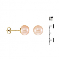 Photo of Gold Filled 18kt Earrings Pink Pearl 7mm