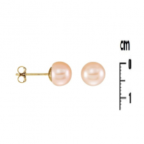 Photo de Gold Filled 18kt Earrings Pink Pearl 7mm