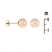 Photo de Gold Filled 18kt Earrings Pink Cultured Pearl 9mm