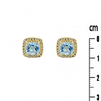 Photo de Gold Filled 18kt Earrings Topaz Blue