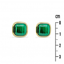 Photo of Gold Filled 18kt Earrings malachite green