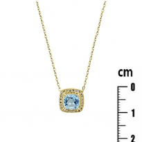 Photo of Gold Filled 18kt Necklace 40+5cm Topaz Blue