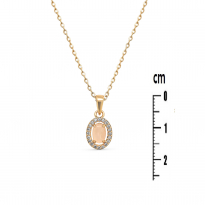 Photo of Gold Filled 18kt Necklace 40+5cm Rose Quartz