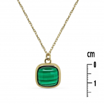 Photo de Gold Filled 18kt Necklace 40+5cm malachite green