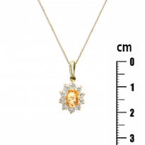 Photo of Gold Filled 18kt Necklace 40+5cm precious stone Citrine