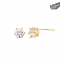 Photo de Gold Filled 18kt Earrings, Swarovski Zirconia 5mm