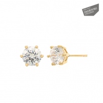 Photo de Gold Filled 18kt Earrings, Swarovski Zirconia 6mm